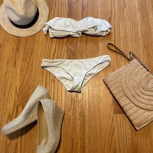 Victoria’s Secret White Ruffle Top Bikini, Size Small, Preloved